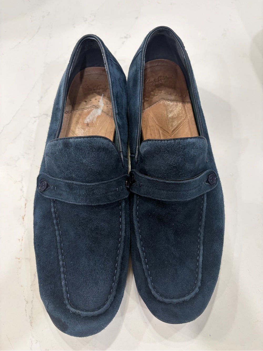 Robert Graham Norris Navy Suede Slip-On Loafers Size 13